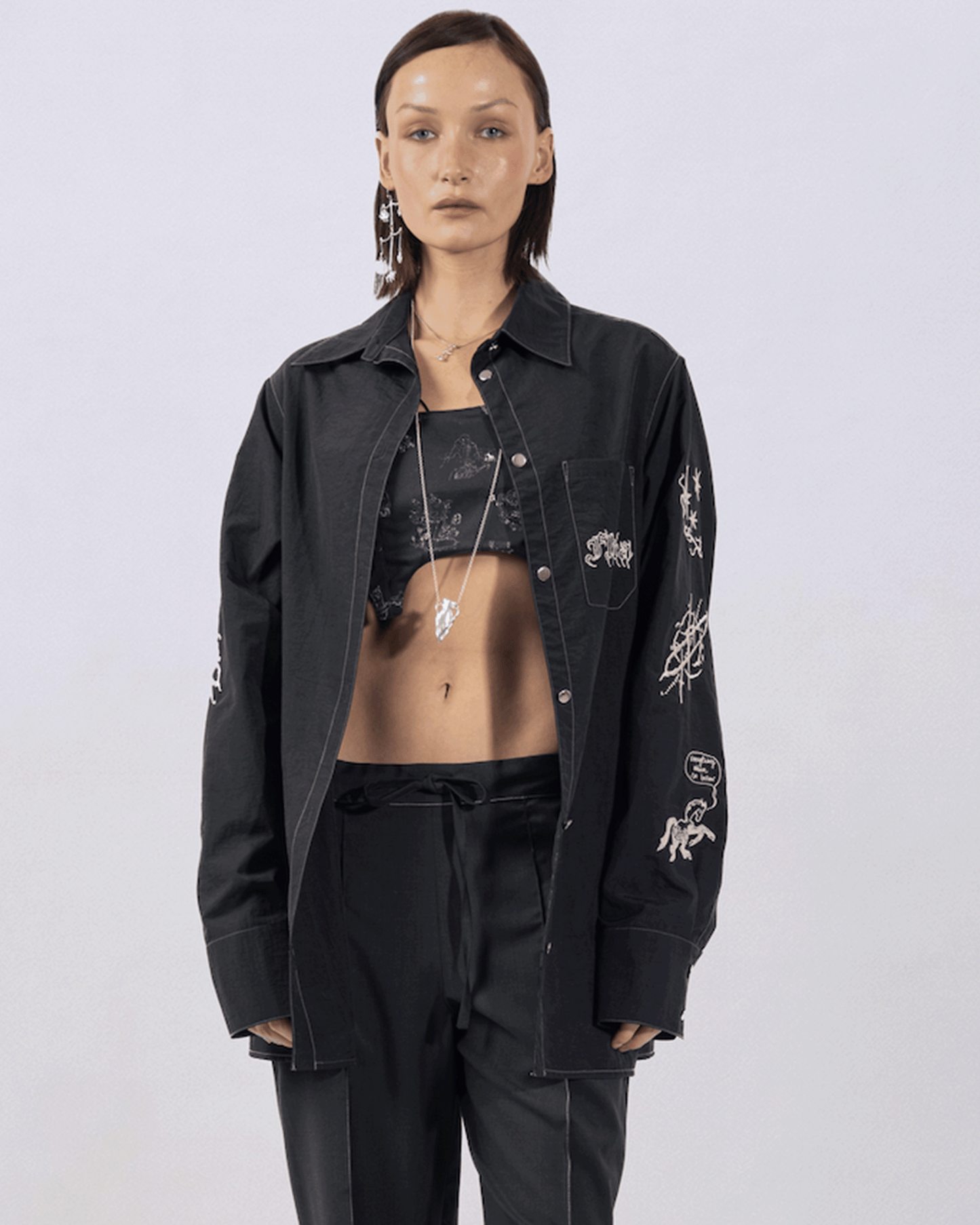 Silver Amphora necklace - belt