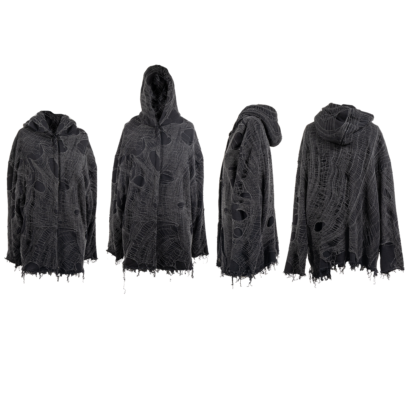 Draped knit oversize hoodie / coat