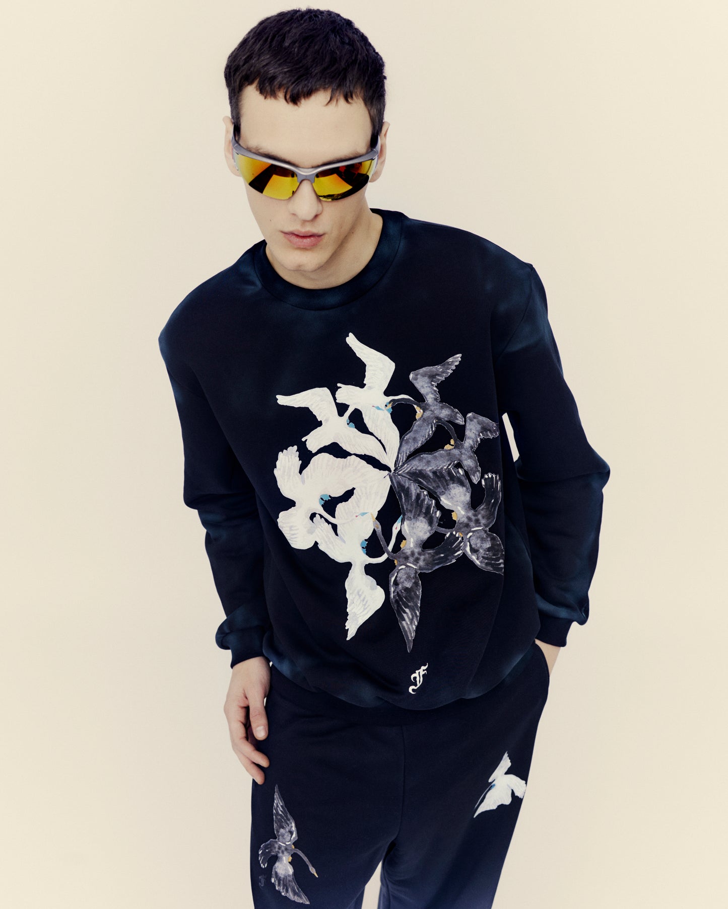 Swan print sweatshirt