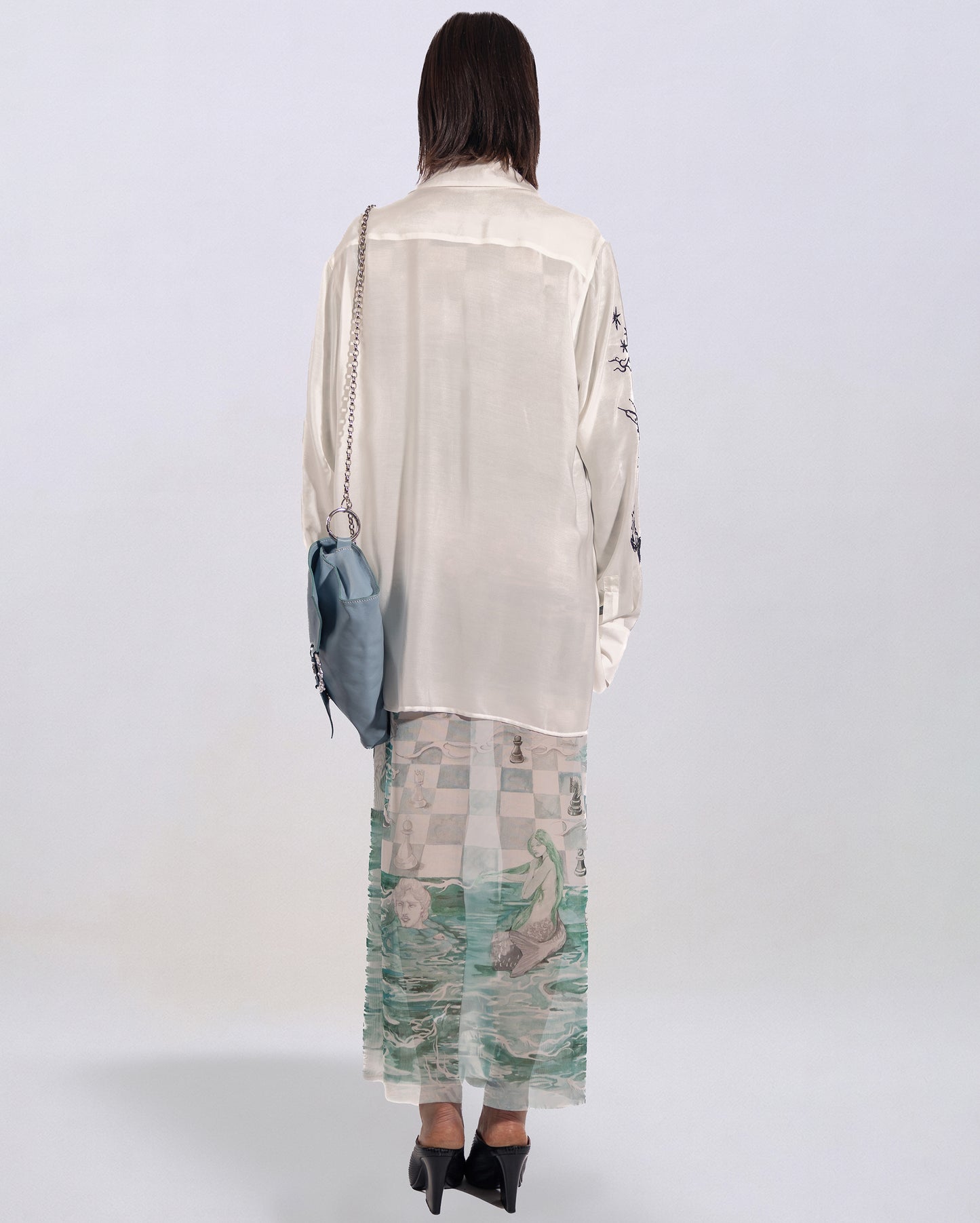 Dora Aqua long sleeves dress