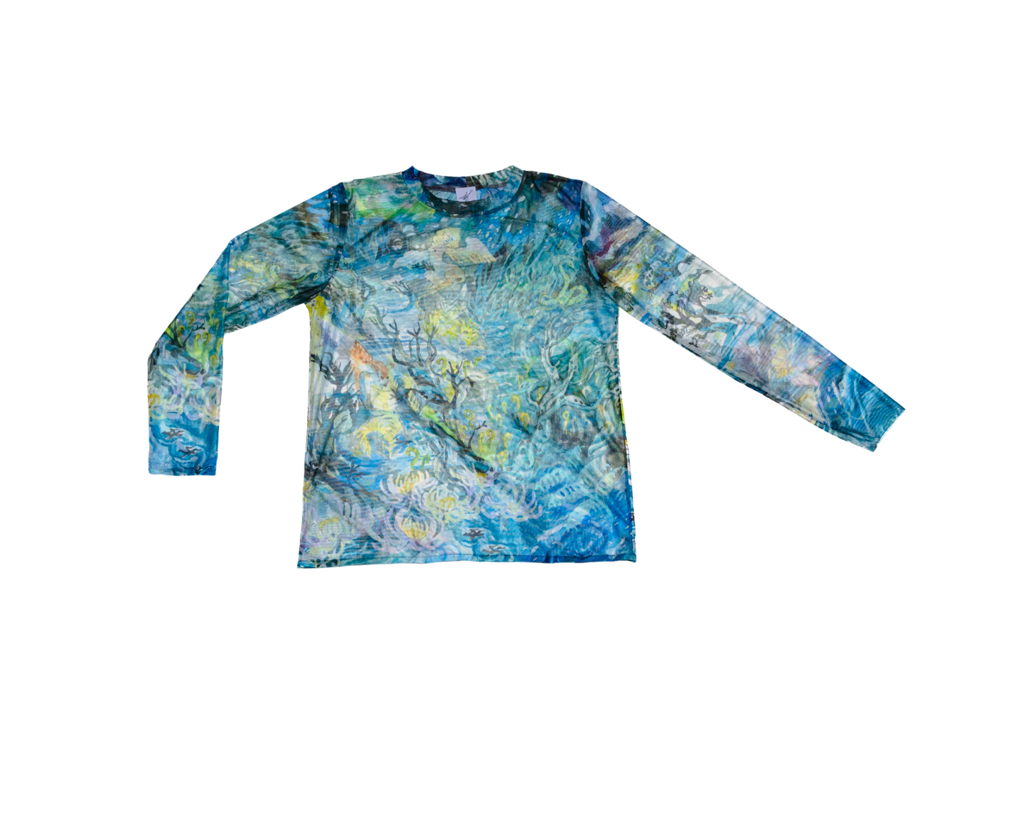 Regular fit mesh printed top