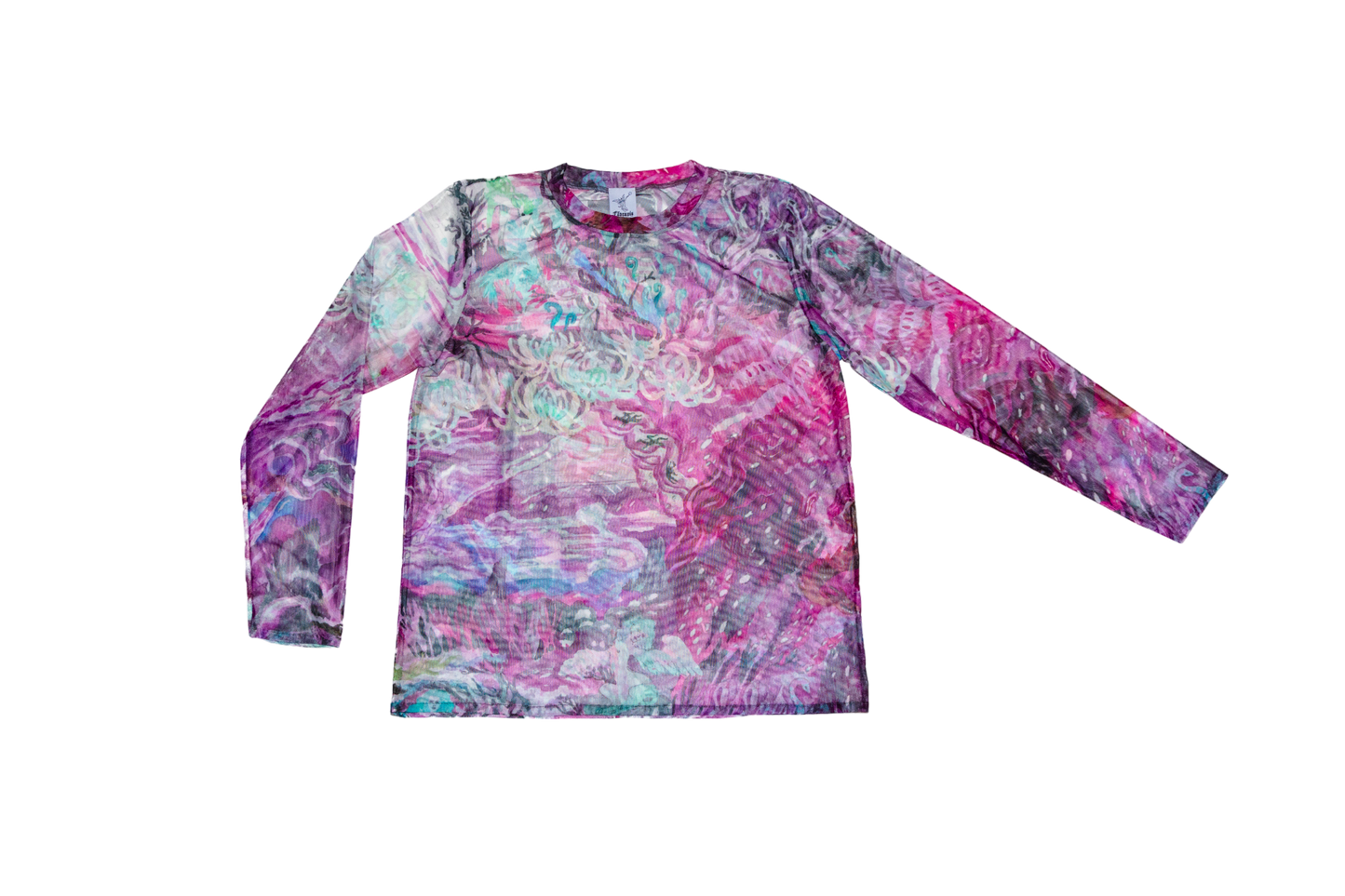 Regular fit mesh printed top