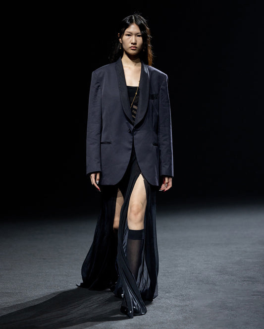 Leonora sheer paneled dress