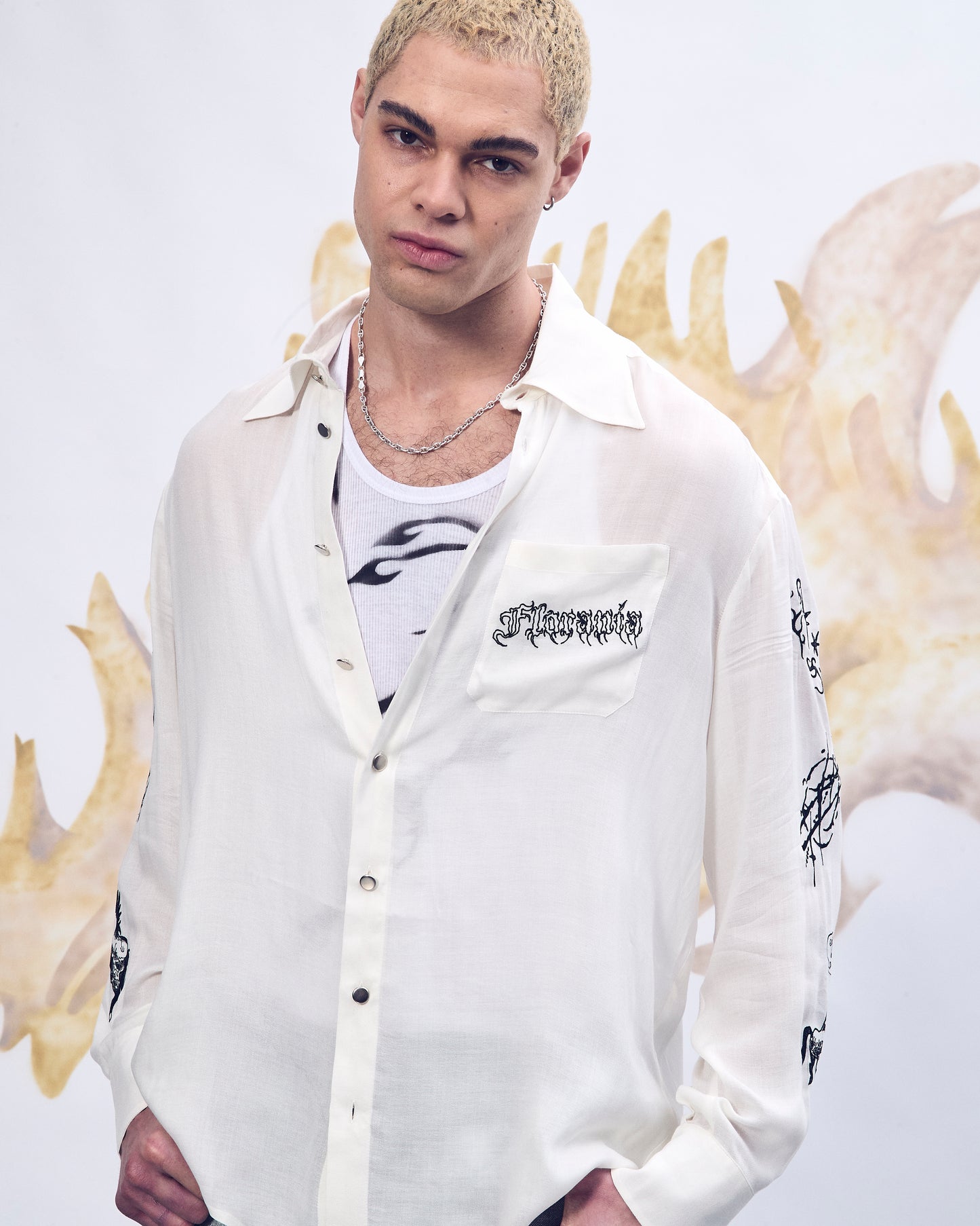 Alchemic embroidered shirt