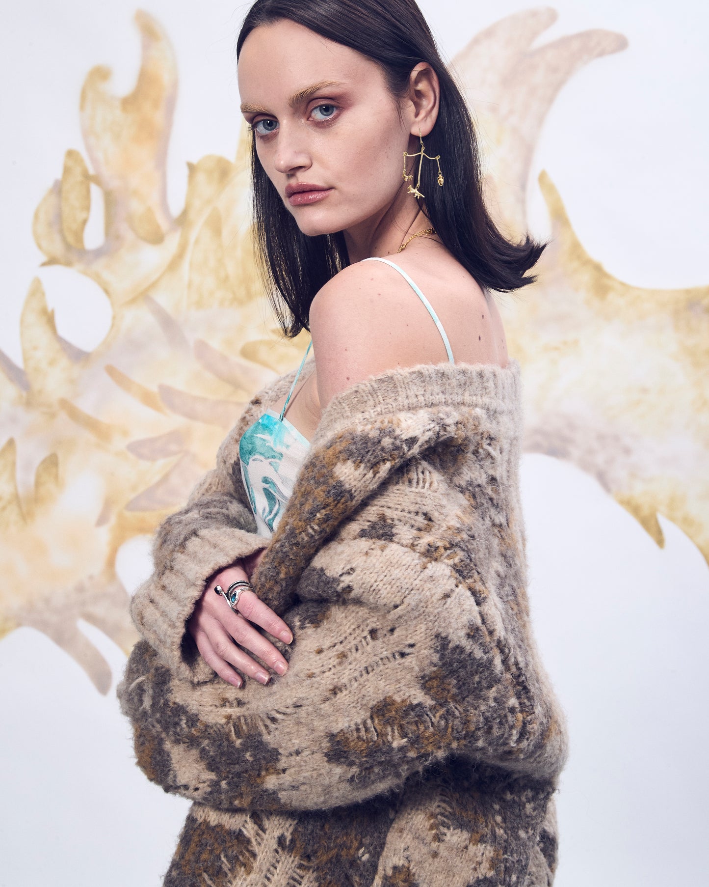 Fox and Amphora golden earrings