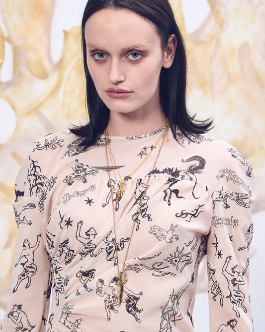 Tribal Tattoos draped long sleeves top