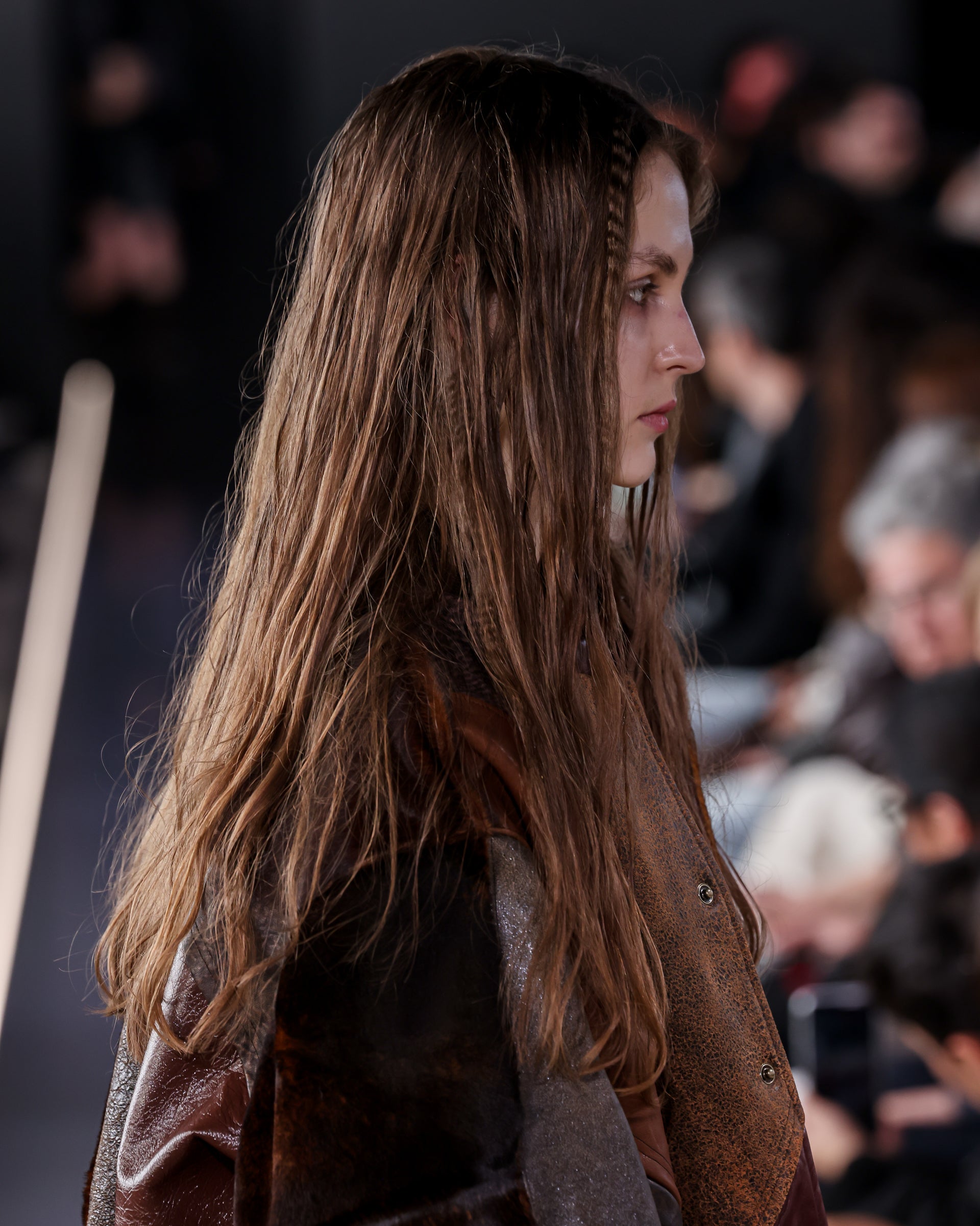 Tessellated leather bomber