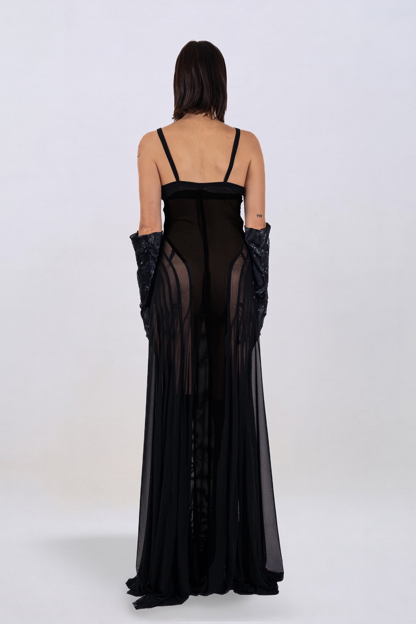 Leonora sheer paneled dress