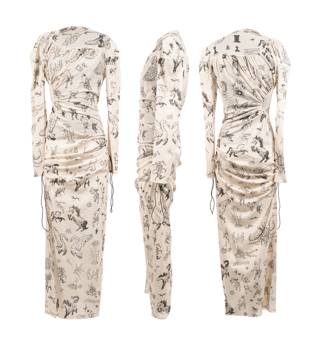 Alchemic Tattoos draped adjustable dress