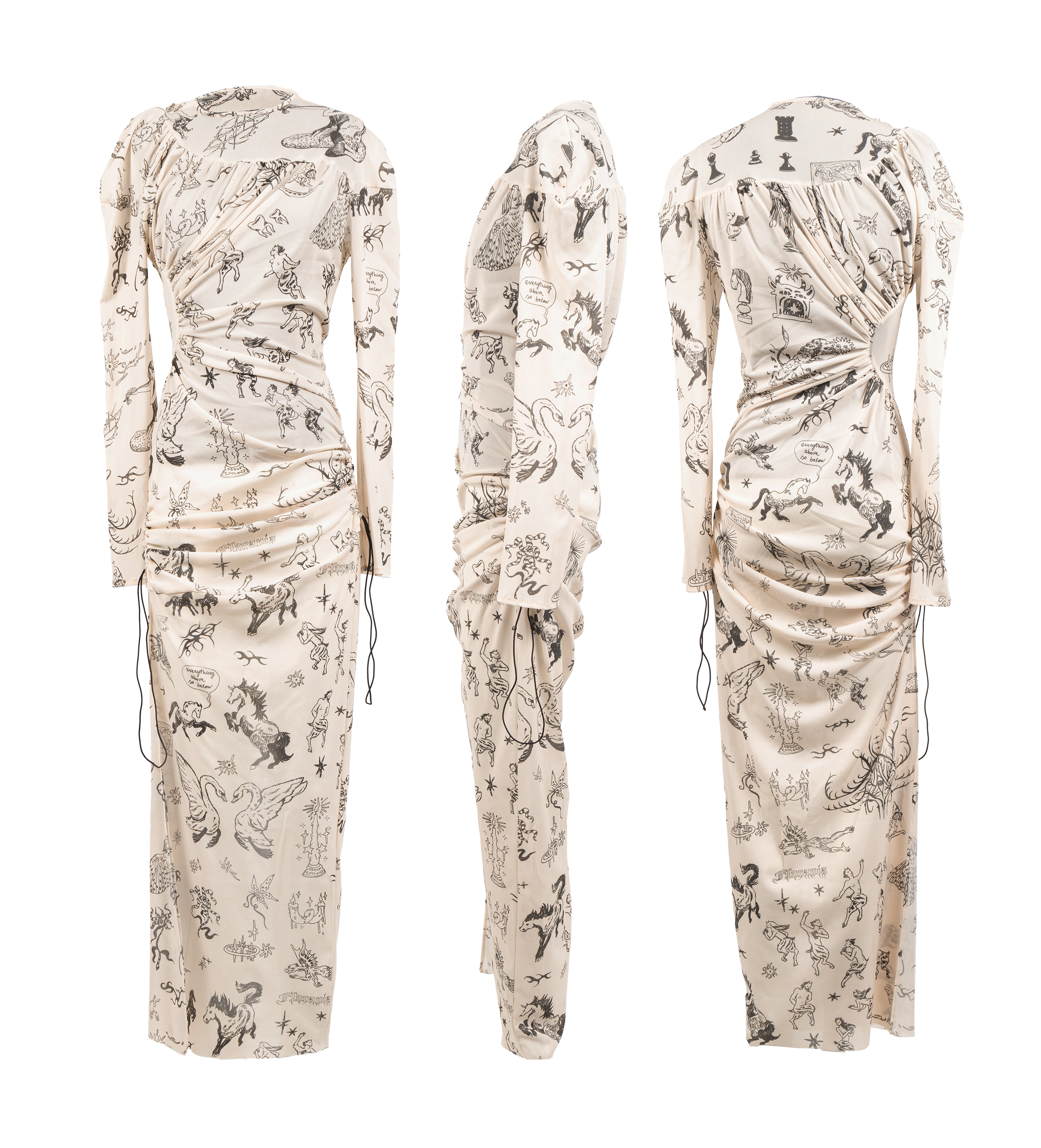 Alchemic Tattoos draped adjustable dress