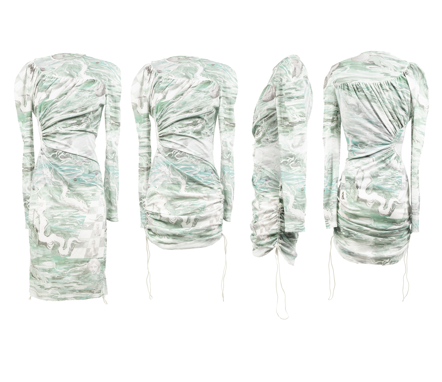 Chessboard Watercolors adjustable mini dress