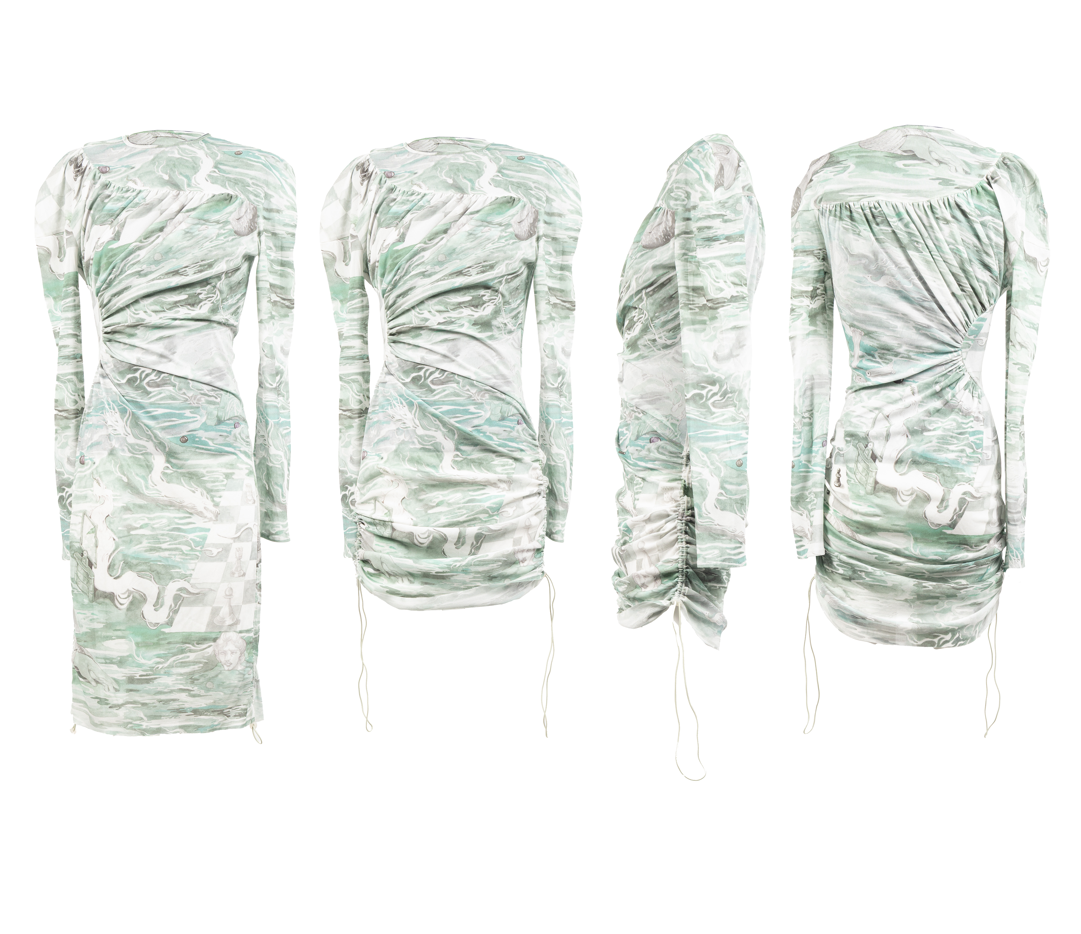 Chessboard Watercolors adjustable mini dress