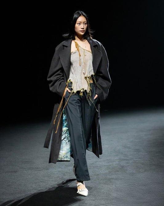 Oversize cachemire armour coat