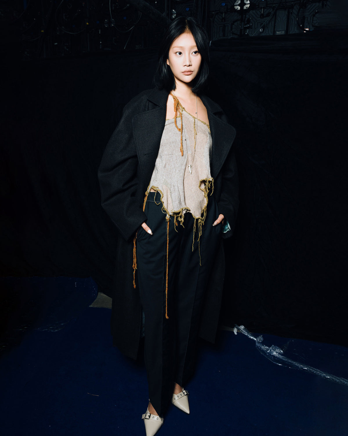 Oversize cachemire armour coat