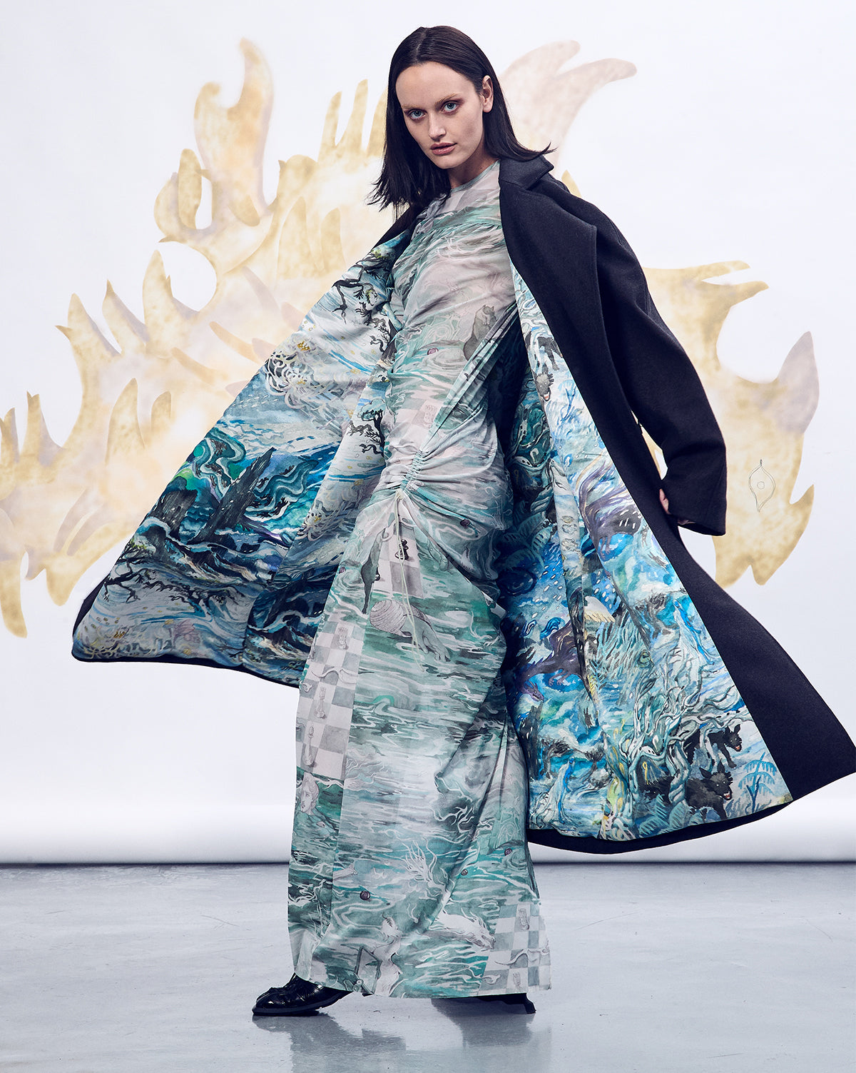 Oversize cachemire armour coat