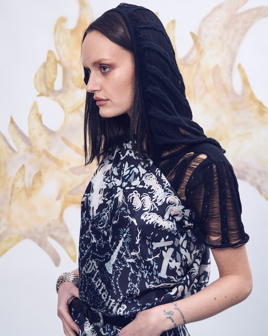 Tattoos organic silk foulard