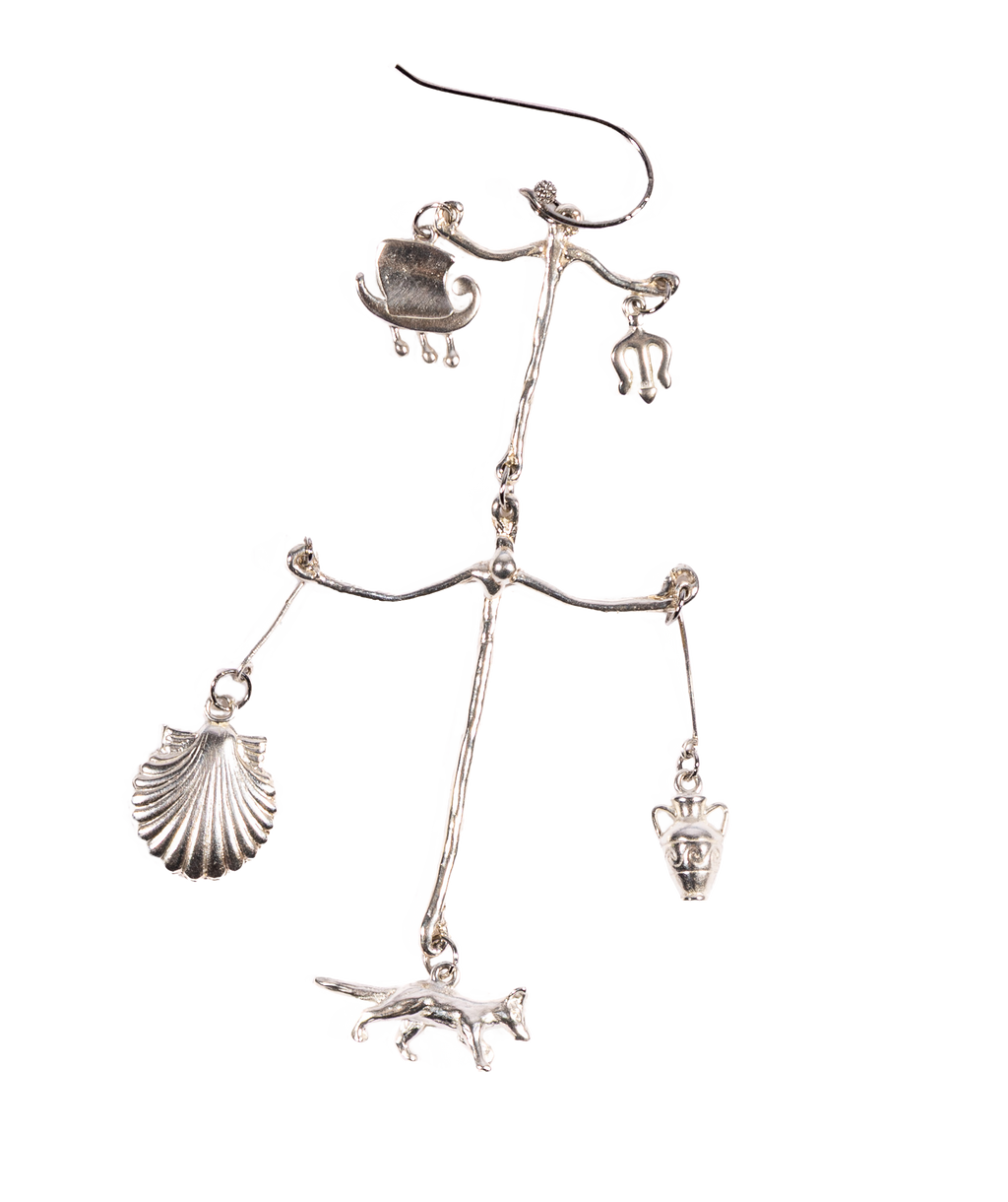 Silver Amulets single earring