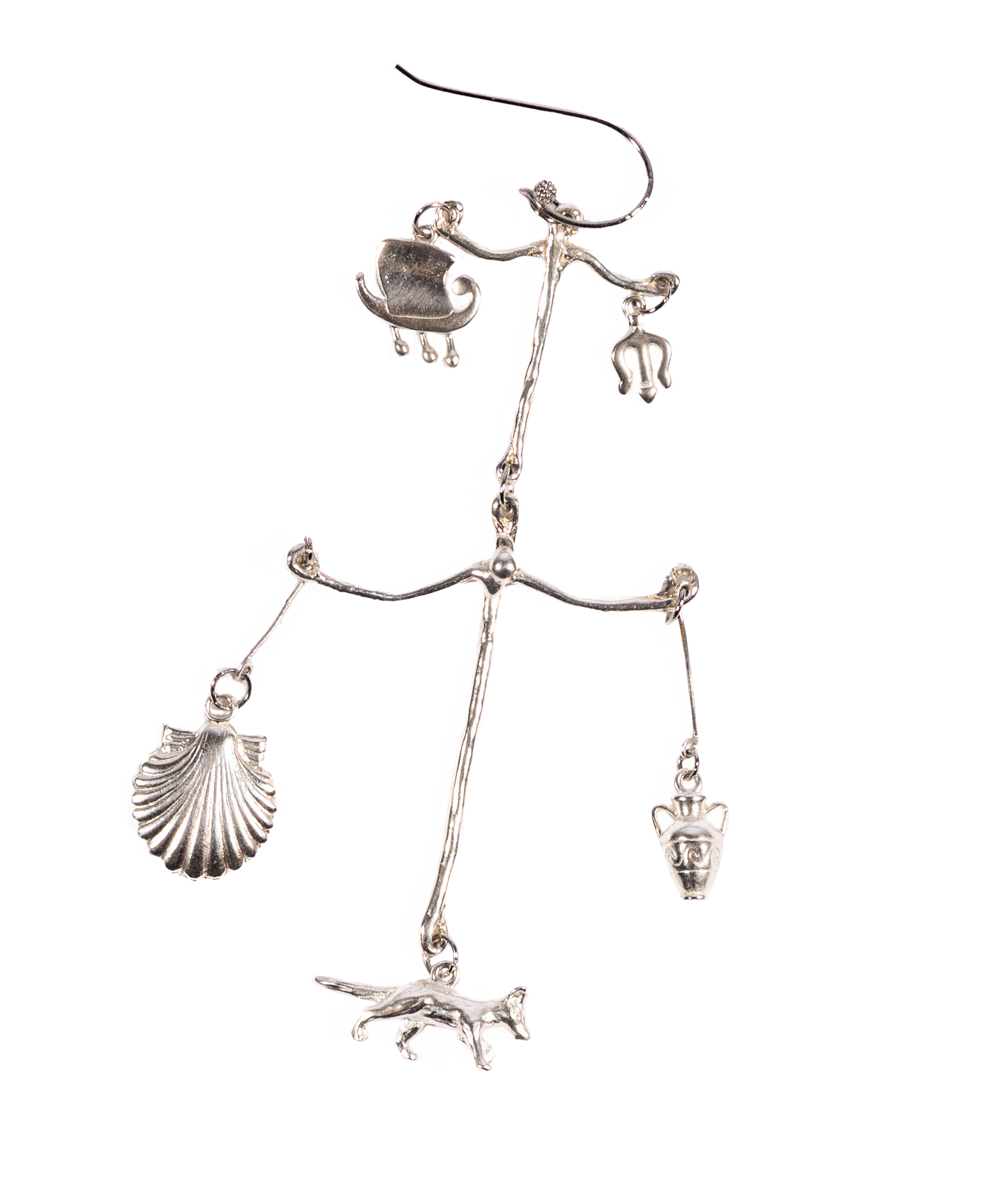 Silver Amulets single earring