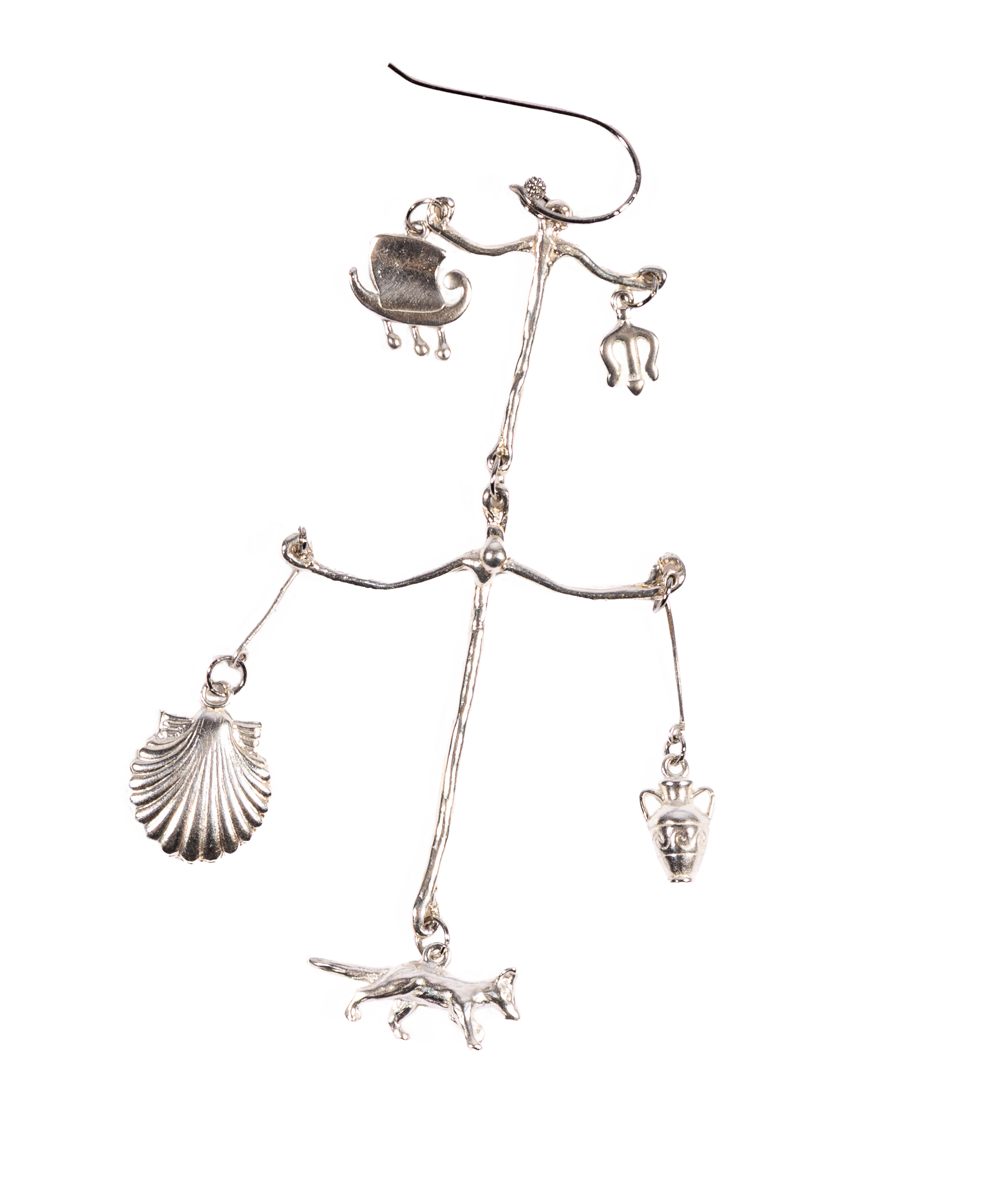 Silver Amulets single earring