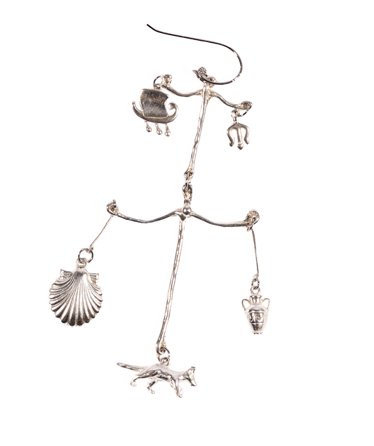 Silver Amulets single earring