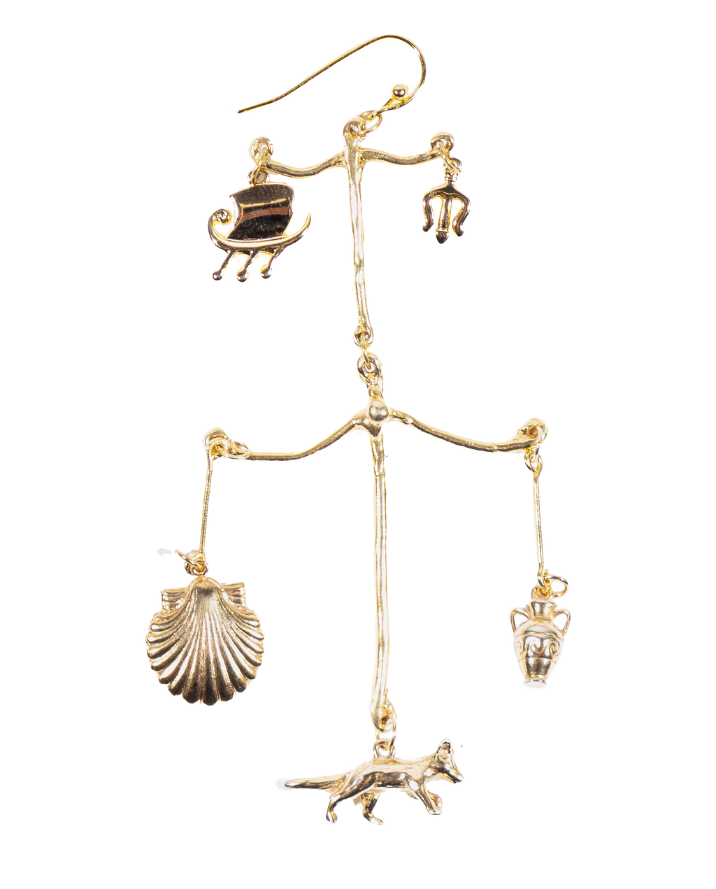 Golden Amulets single earring