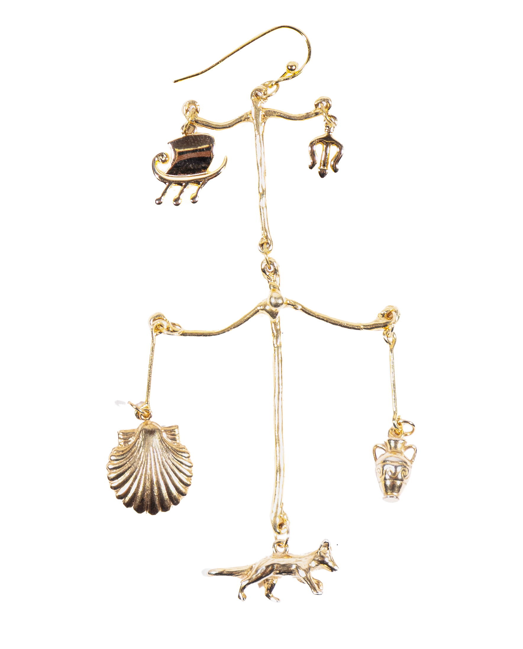 Golden Amulets single earring