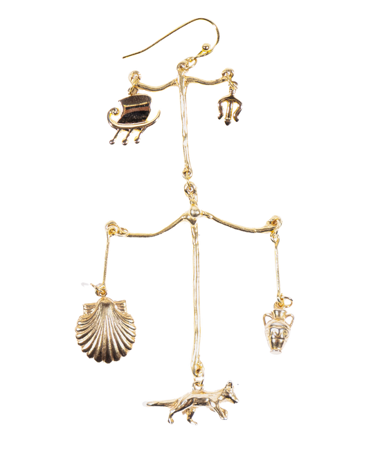 Golden Amulets single earring