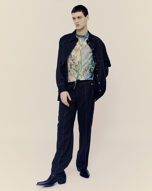 Black 'pyjama' trousers