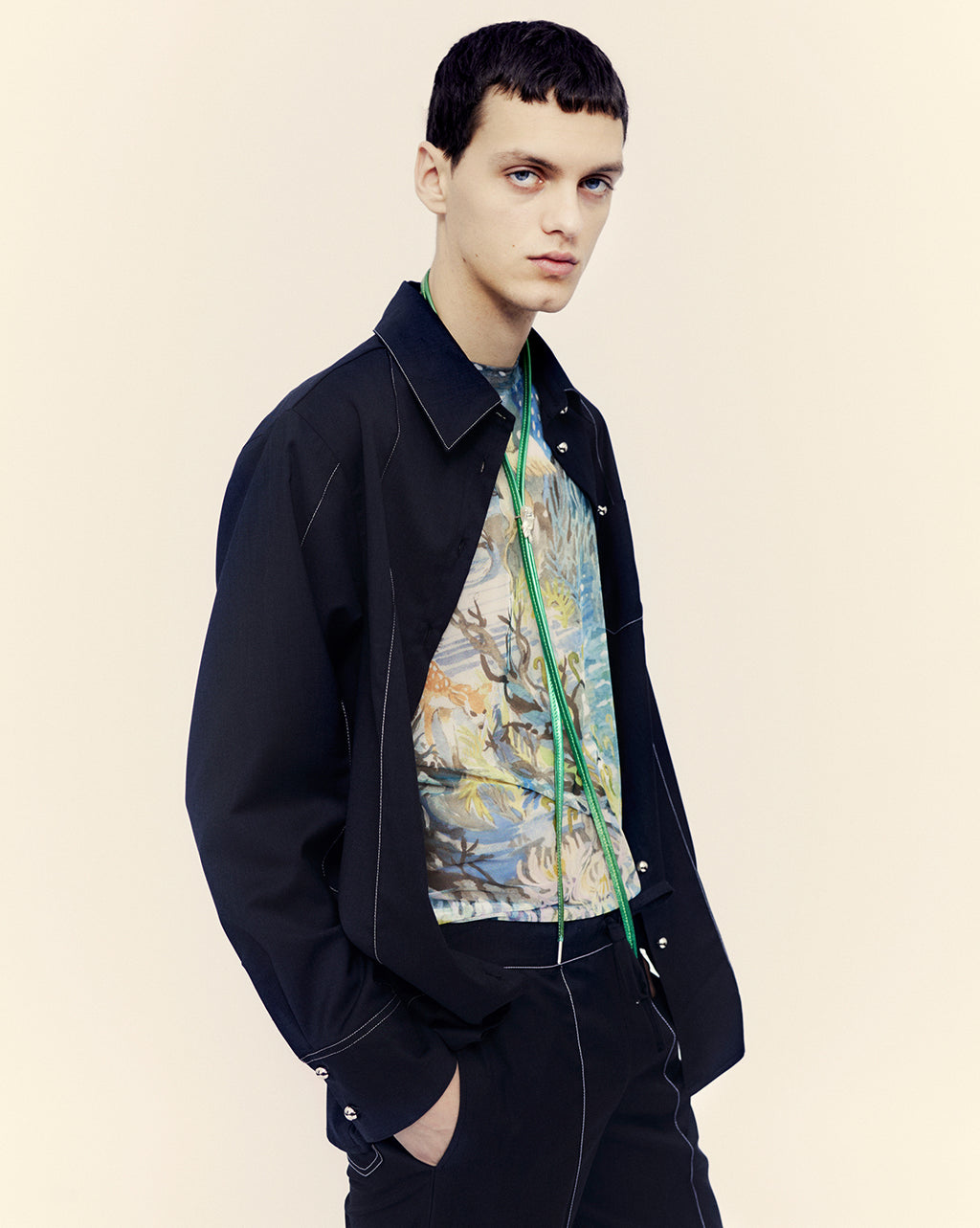 Black 'pyjama' trousers