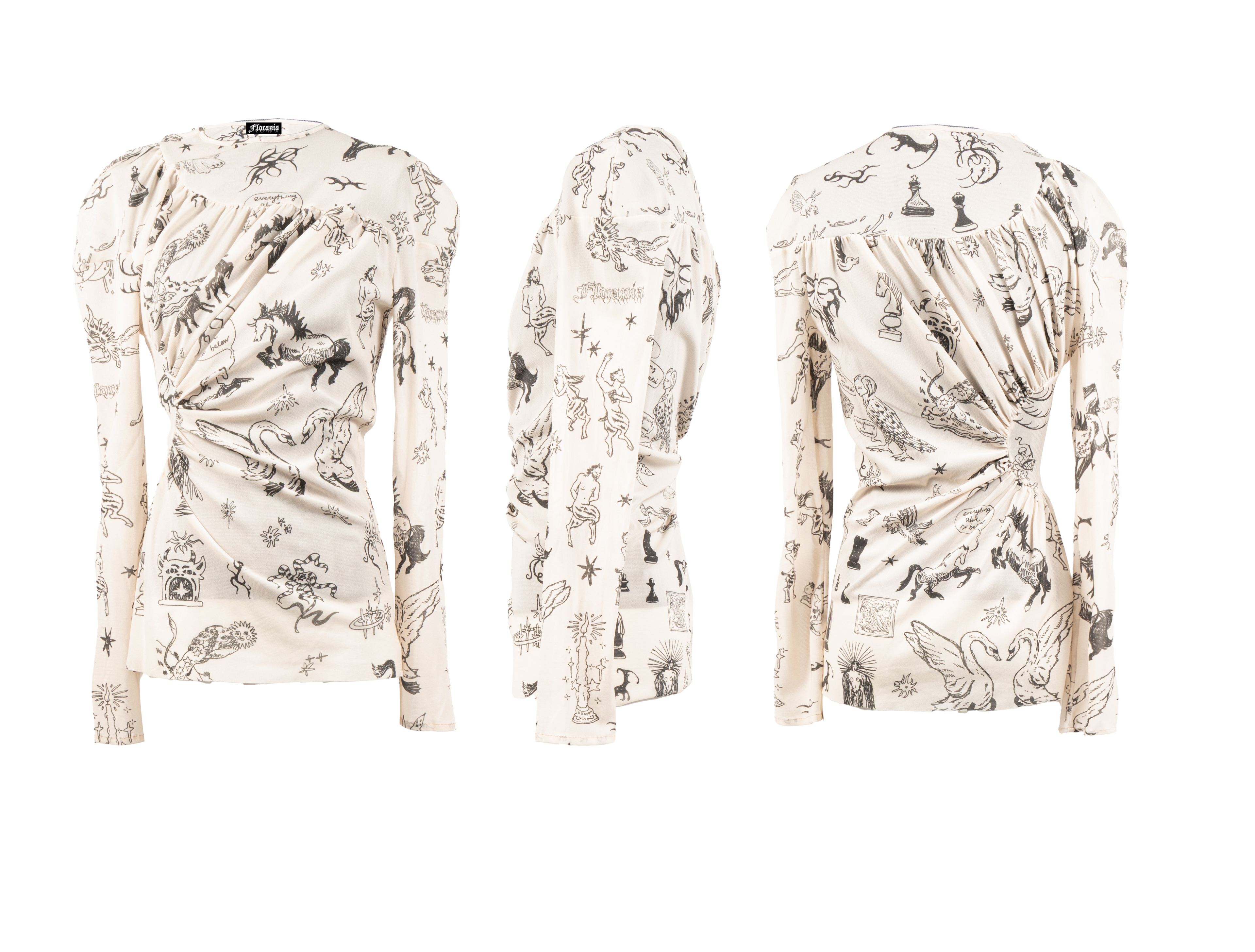 Tribal Tattoos draped long sleeves top