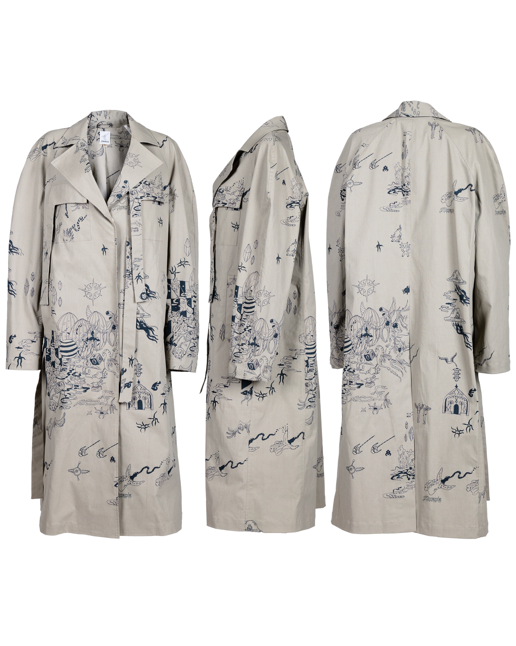 Membrane oversized trench coat