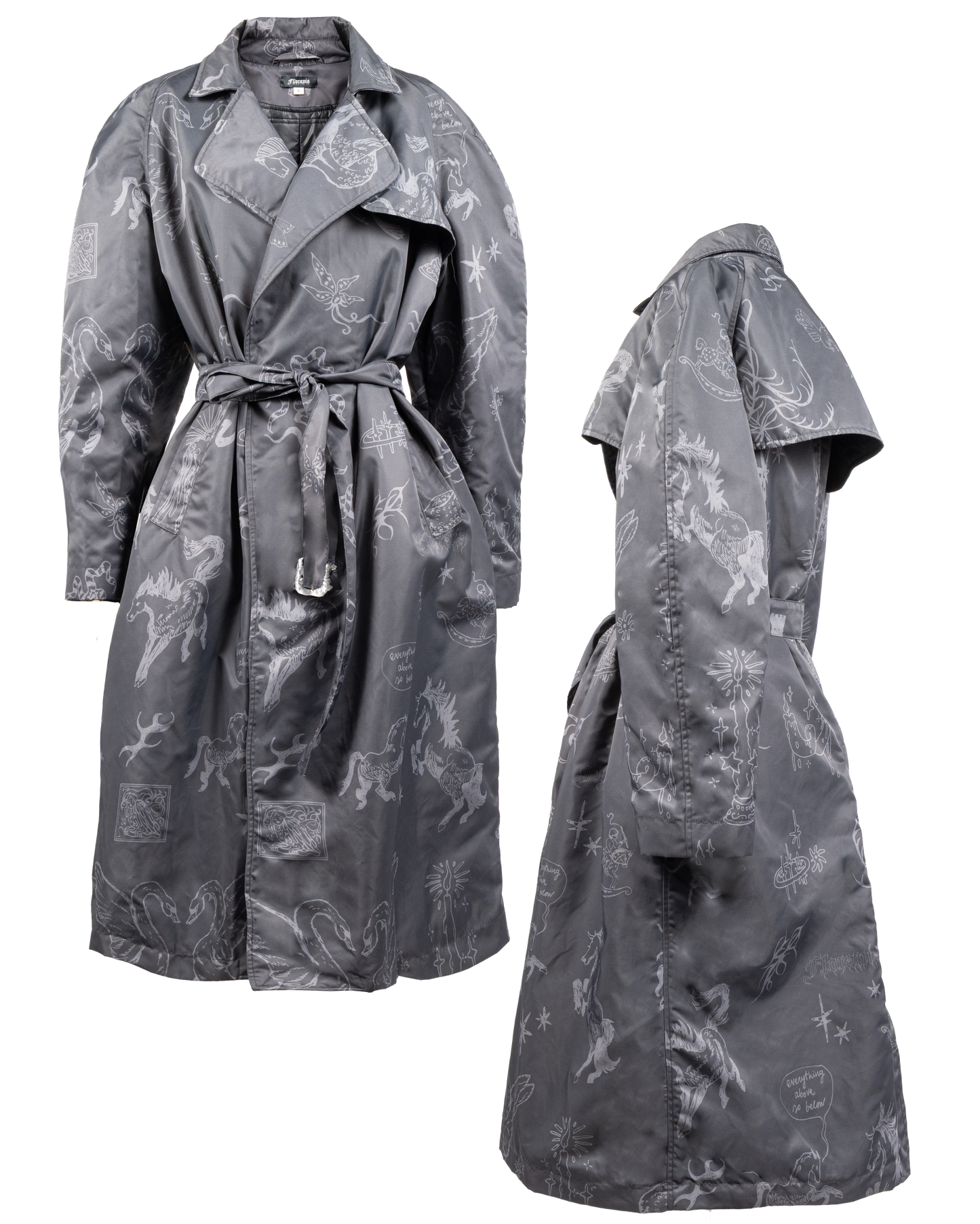 Oversize tattoed trench coat