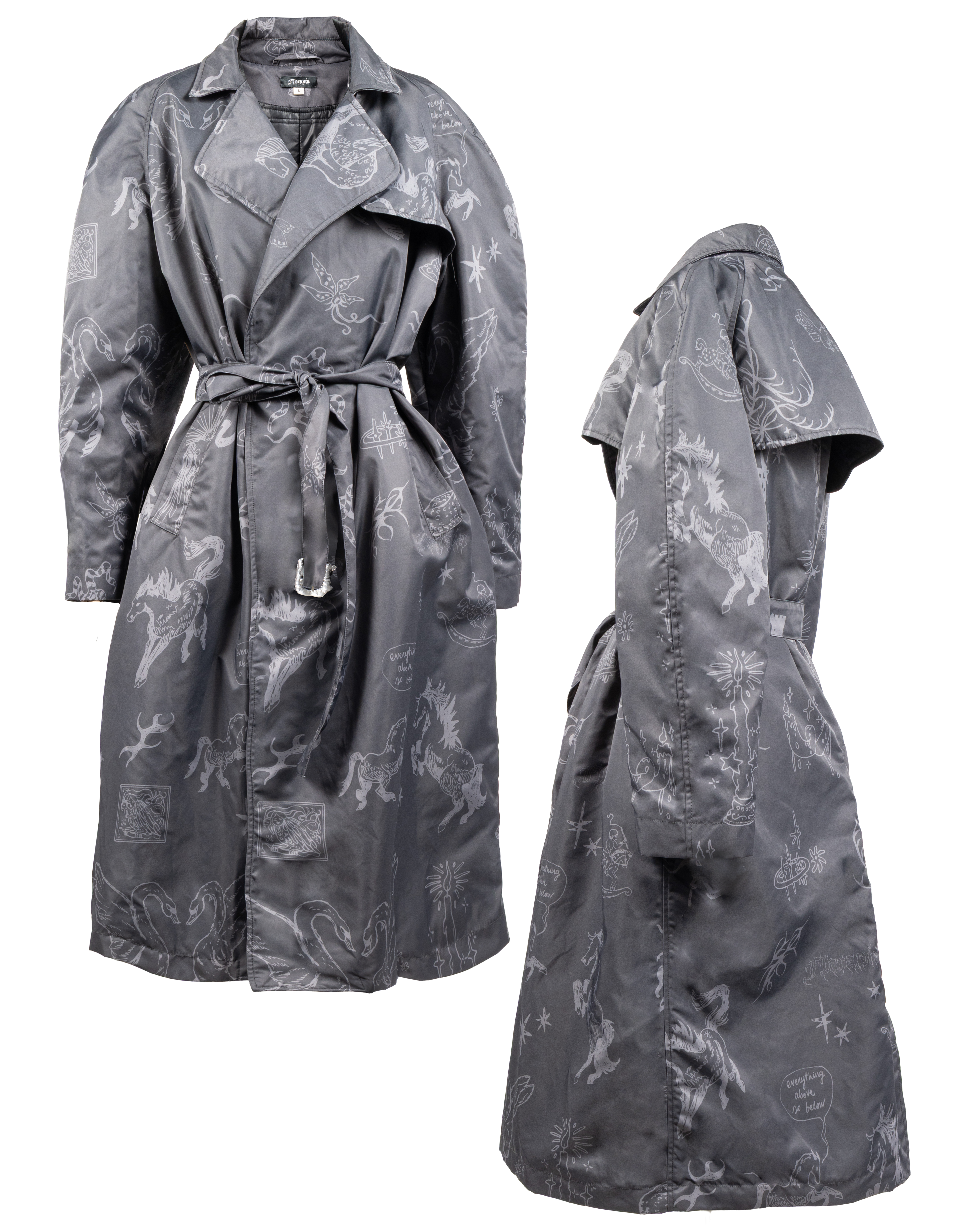Oversize tattoed trench coat