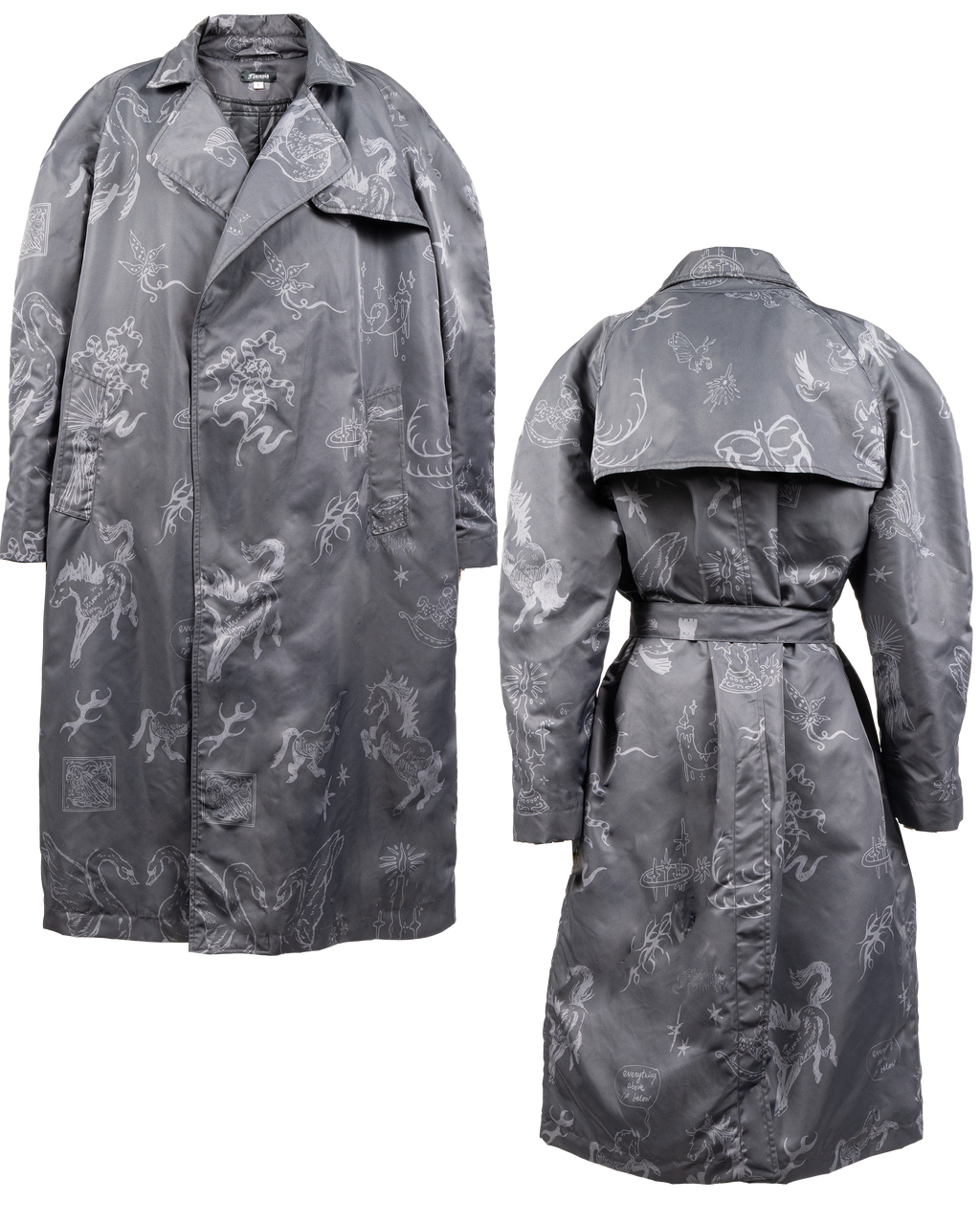 Oversize tattoed trench coat