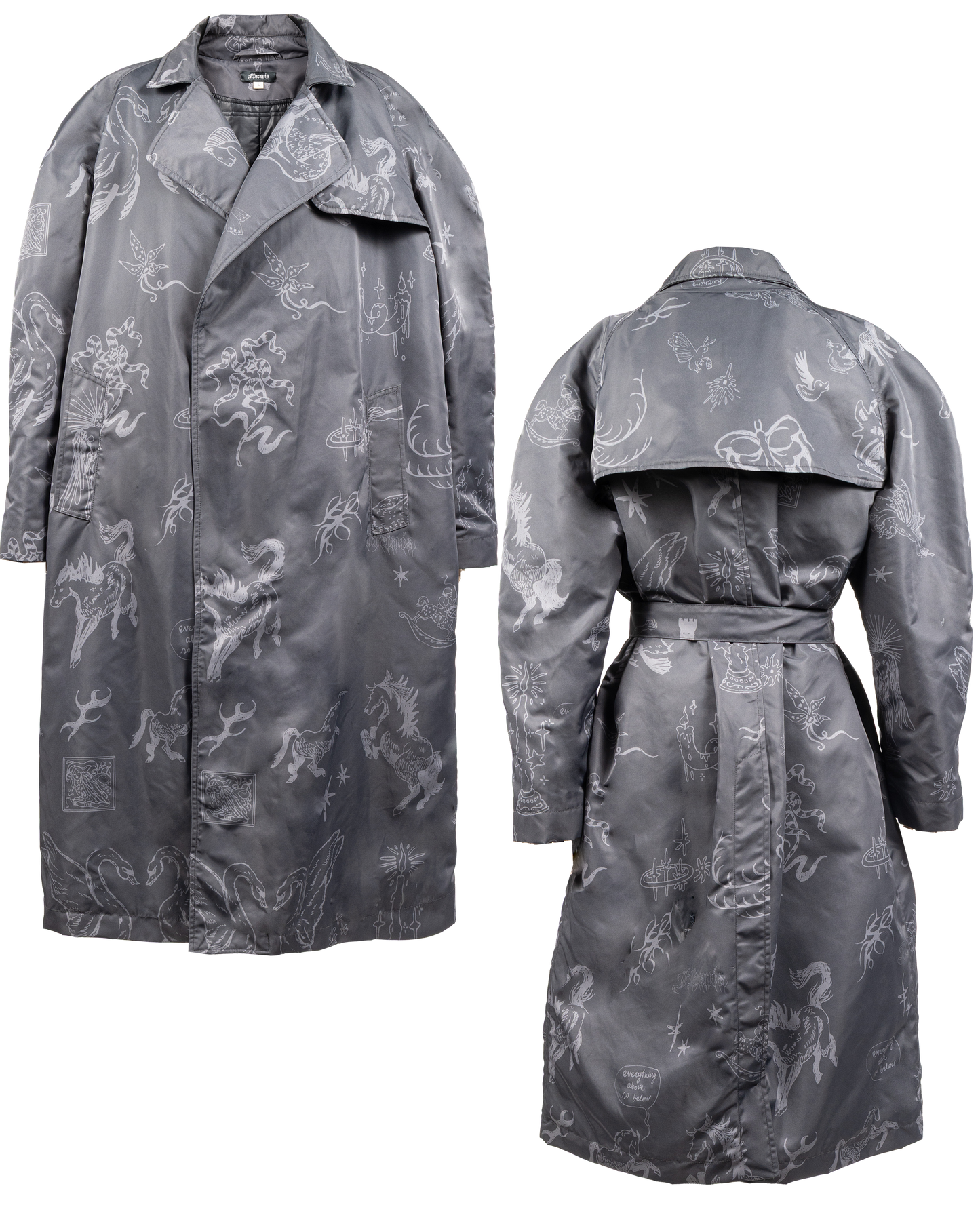 Oversize tattoed trench coat