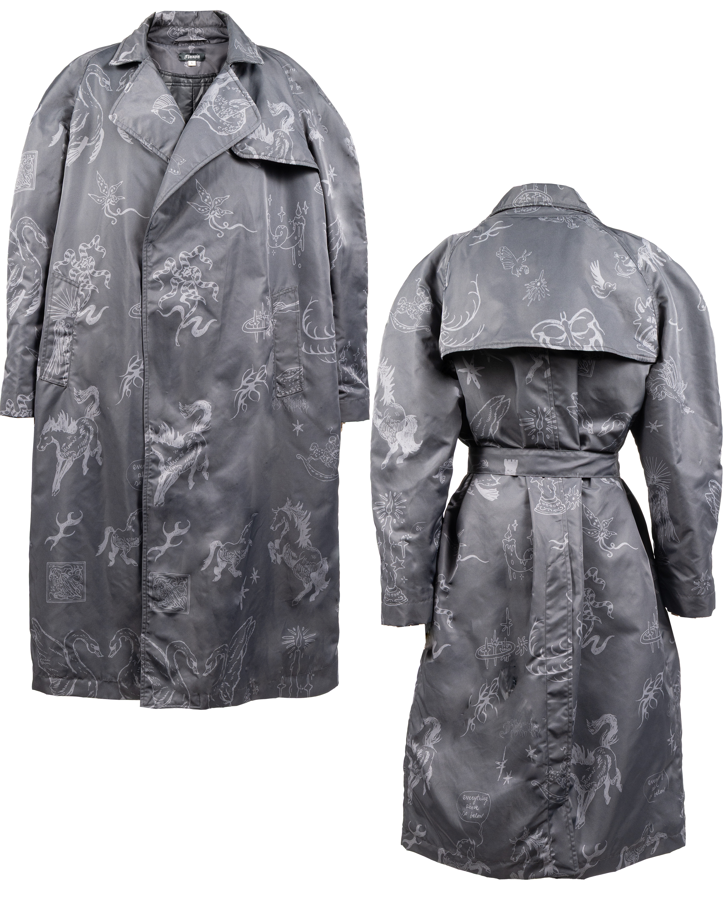 Oversize tattoed trench coat