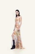 Horses sheer paneled dress