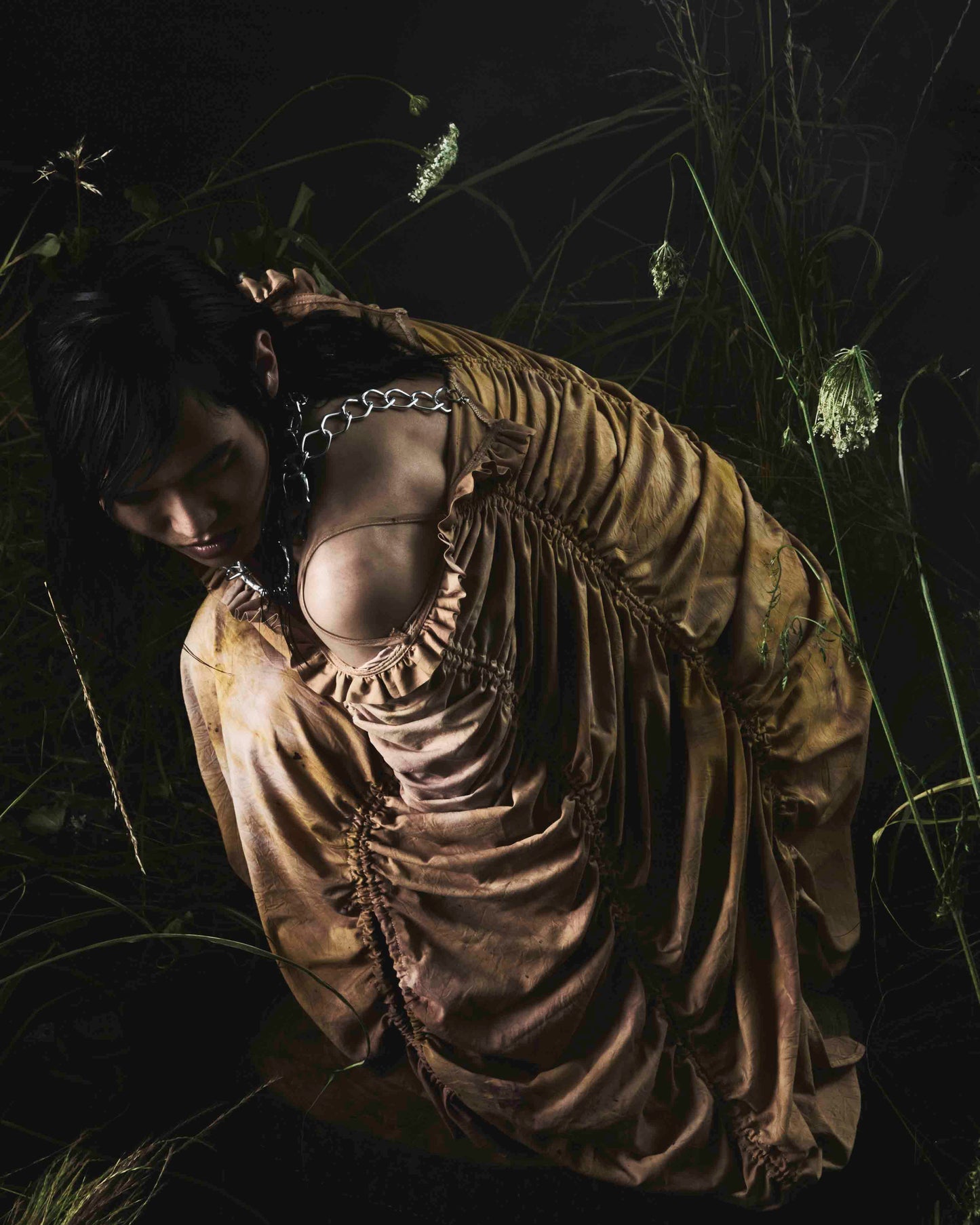 Parachute dress / skirt in green tea