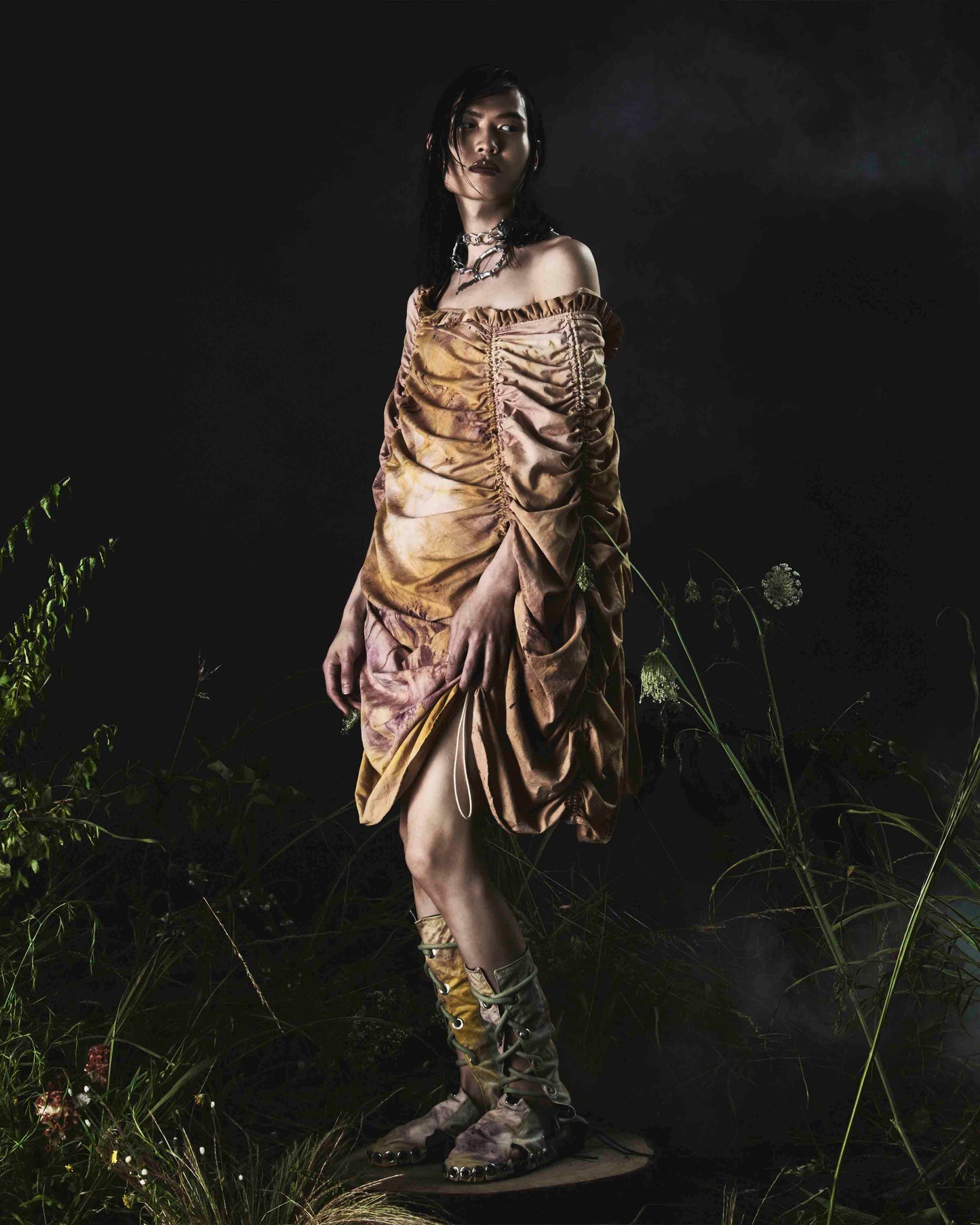 Parachute dress / skirt in green tea