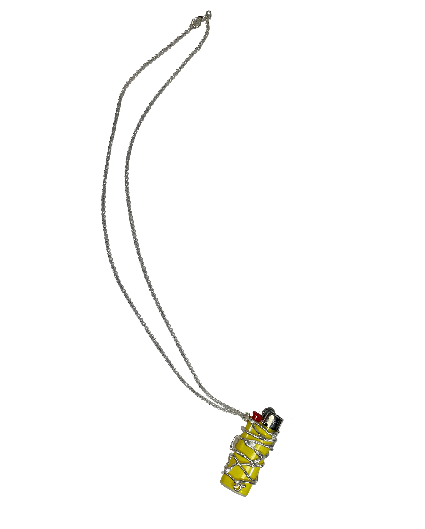 Silver pleated lighter holder