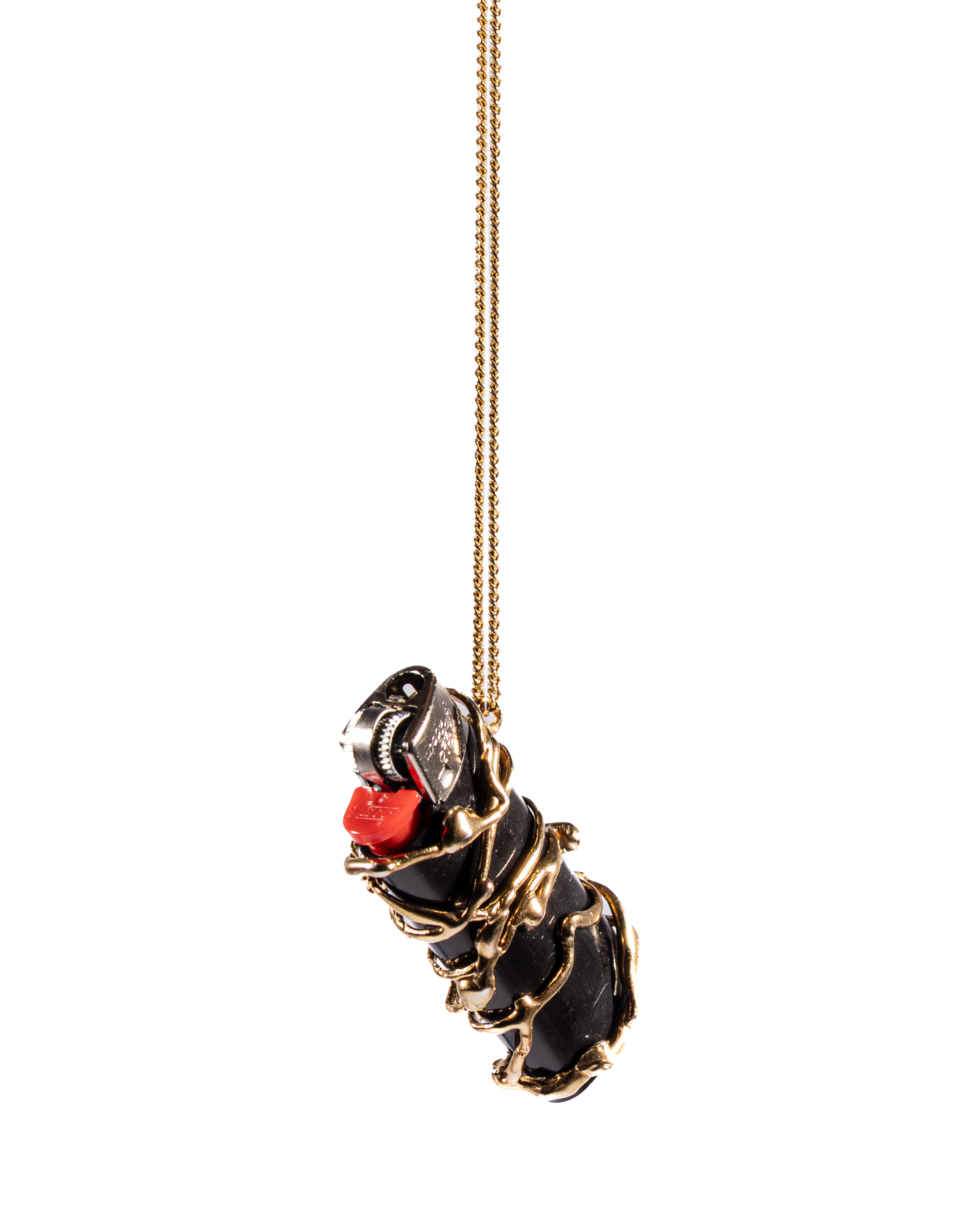 Gold-pleated lighter holder