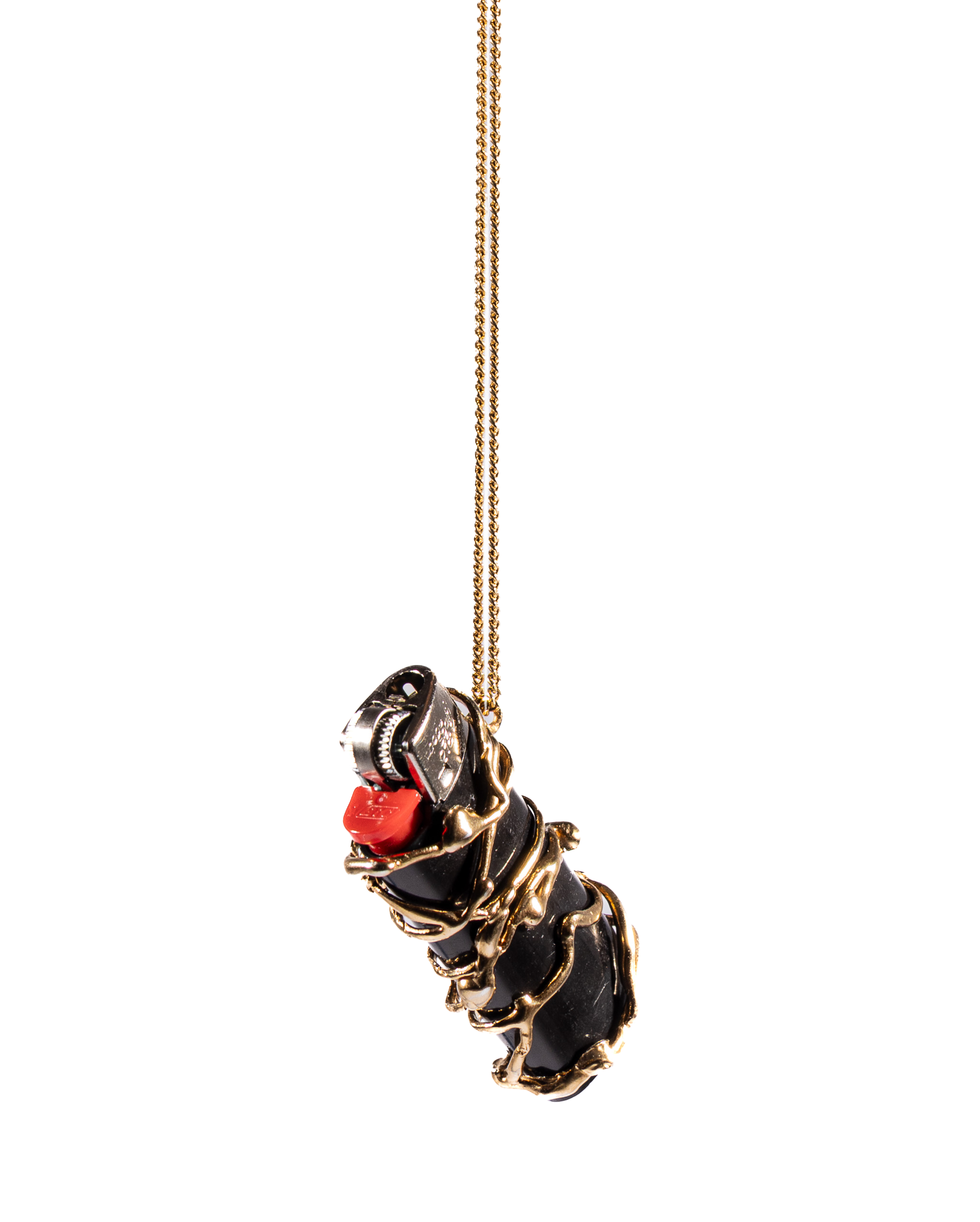 Gold-pleated lighter holder