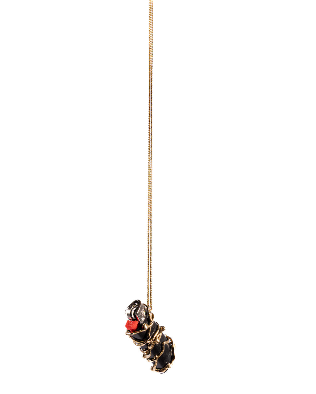 Gold-pleated lighter holder