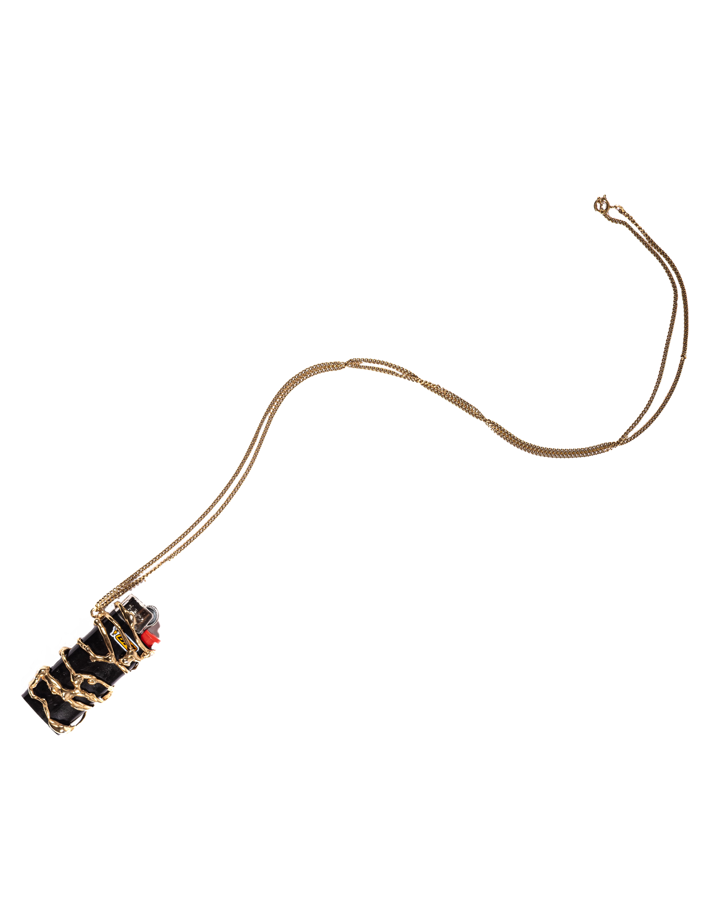 Gold-pleated lighter holder