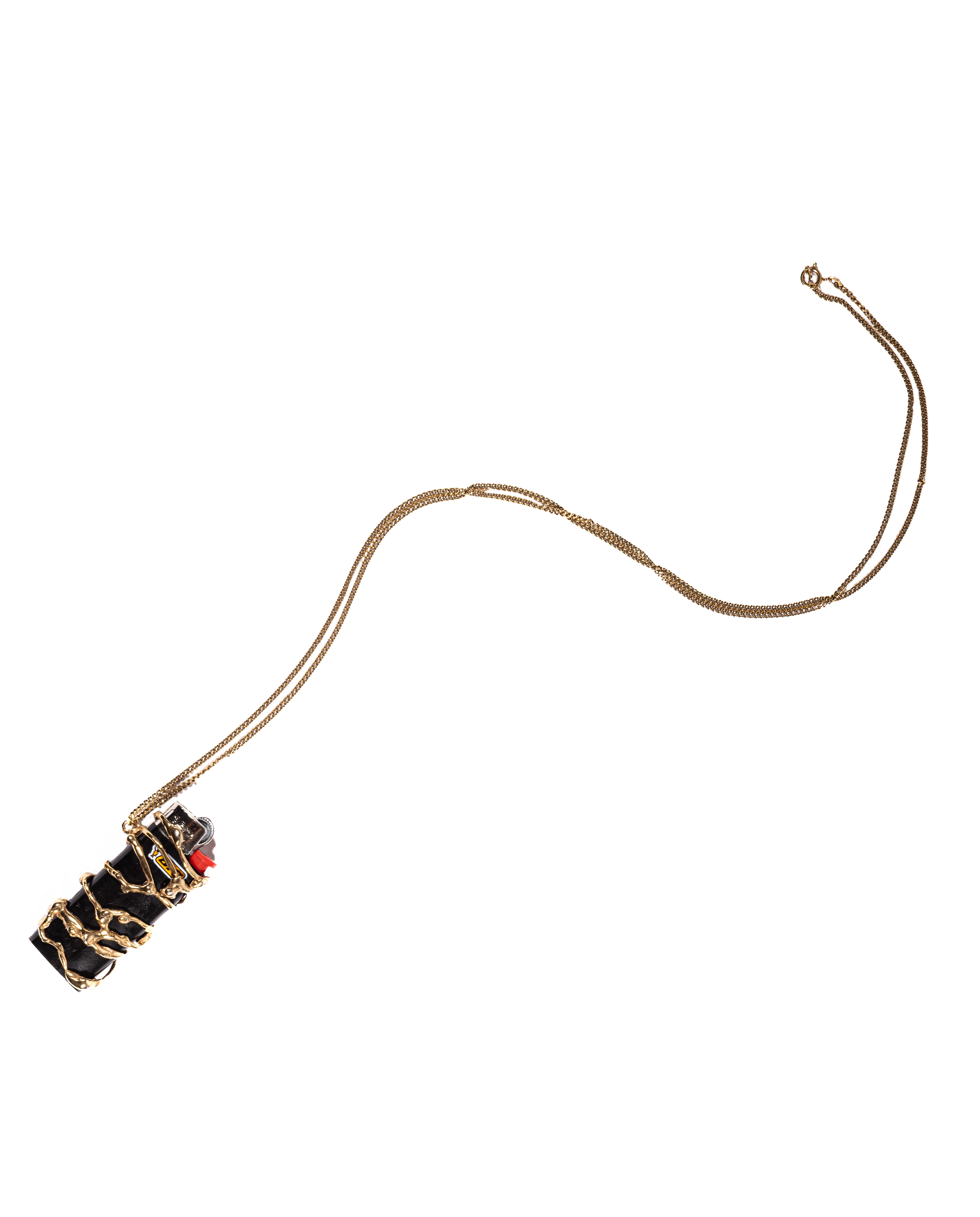 Gold-pleated lighter holder
