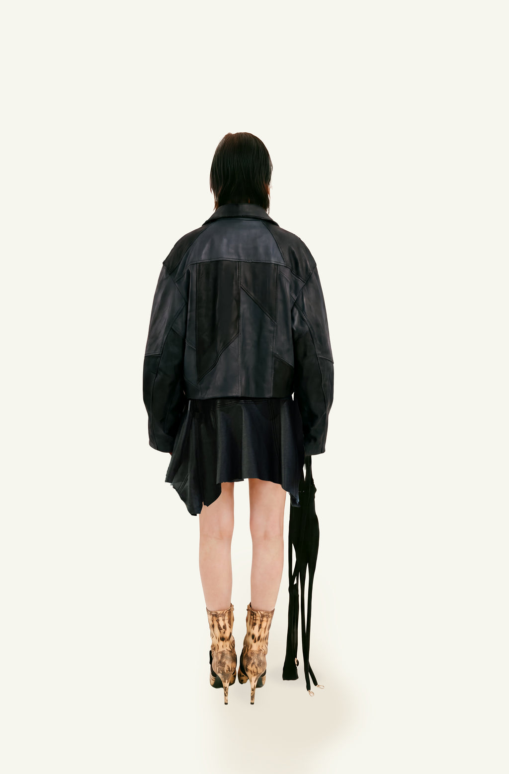 Slate leather skirt