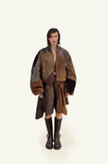 Tessellated leather bomber