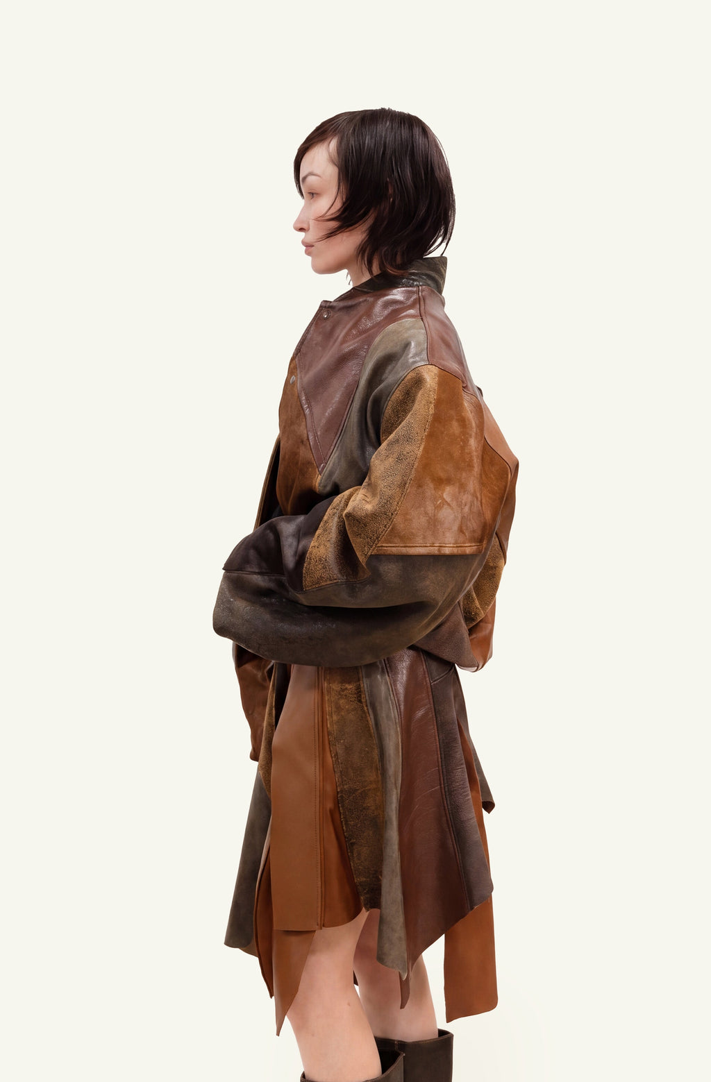 Tessellated leather skirt