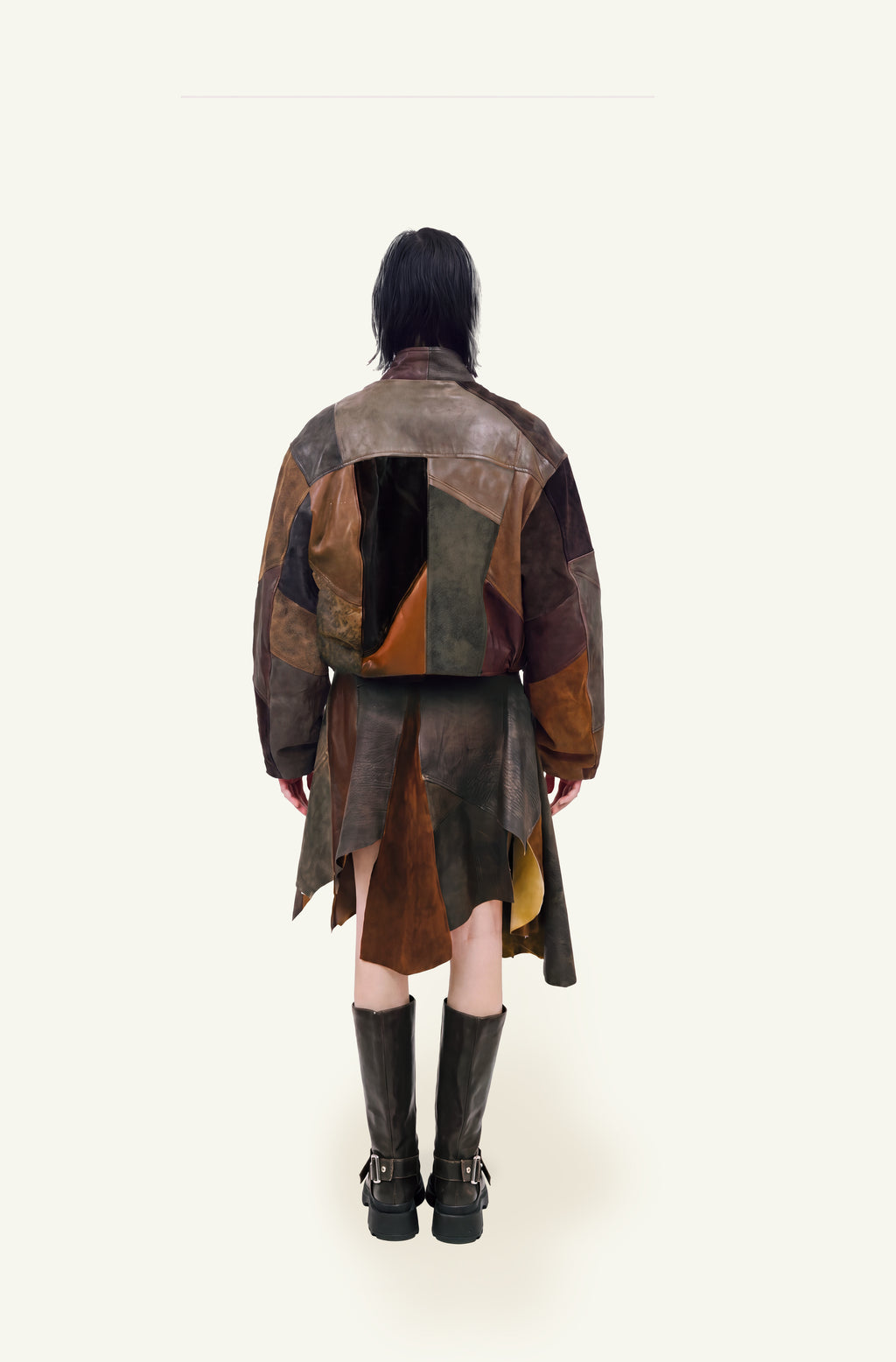 Tessellated leather skirt