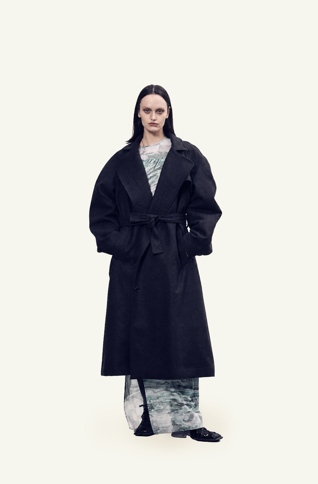 Genderless cashmere armour coat